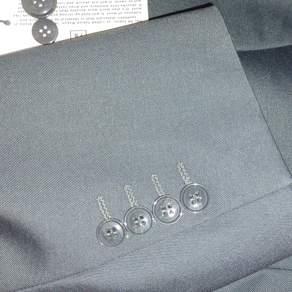 NWT Men's Olive 2 Button Suit 56R 50W Modern Fit New Olive Gray Green 2pc - Picture 7 of 9